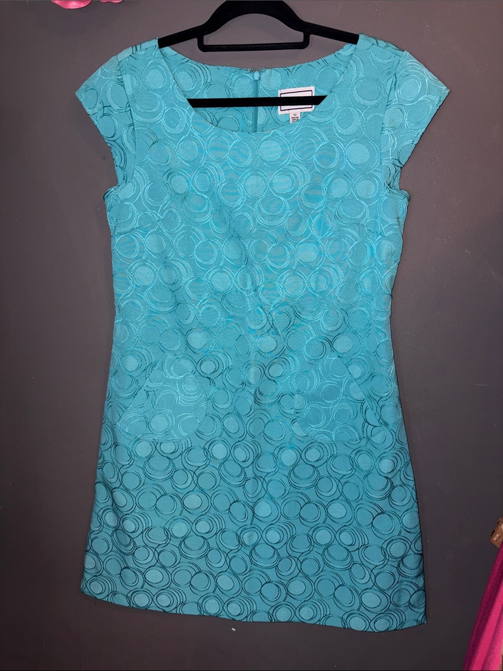 karin stevens Turquoise Cap-Sleeve Shift Dress